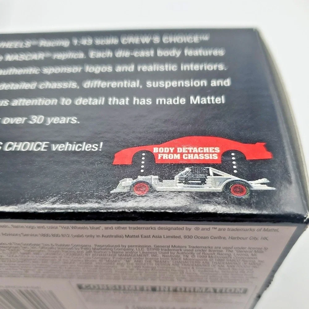 1999 Hot Wheels Crews Choice Nascar #55 Kenny Wallace Aerosmith 1:43 Monte Carlo